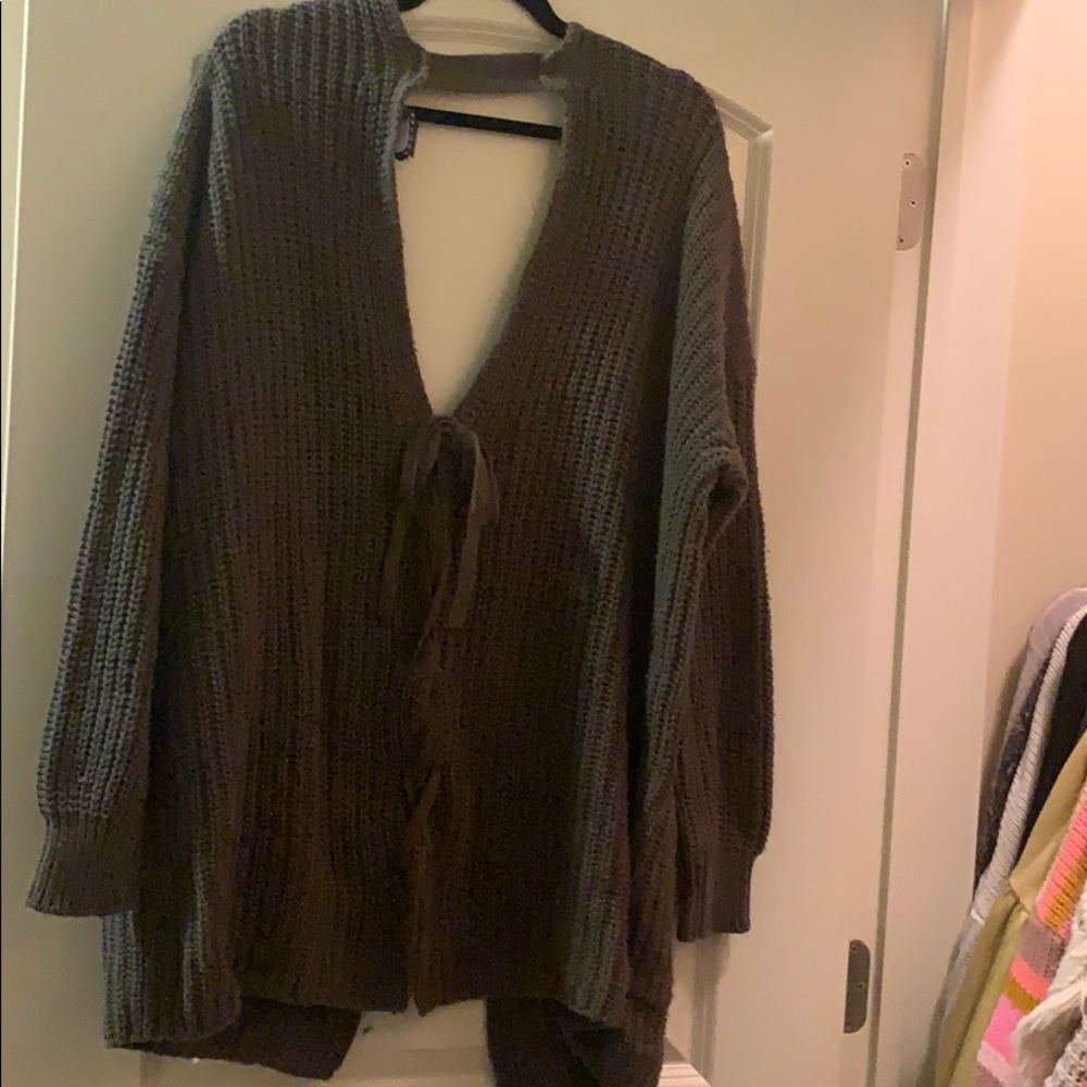 Trouve lace up back sweater